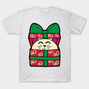 Cat in a gift box! Ho Ho Ho! T-Shirt